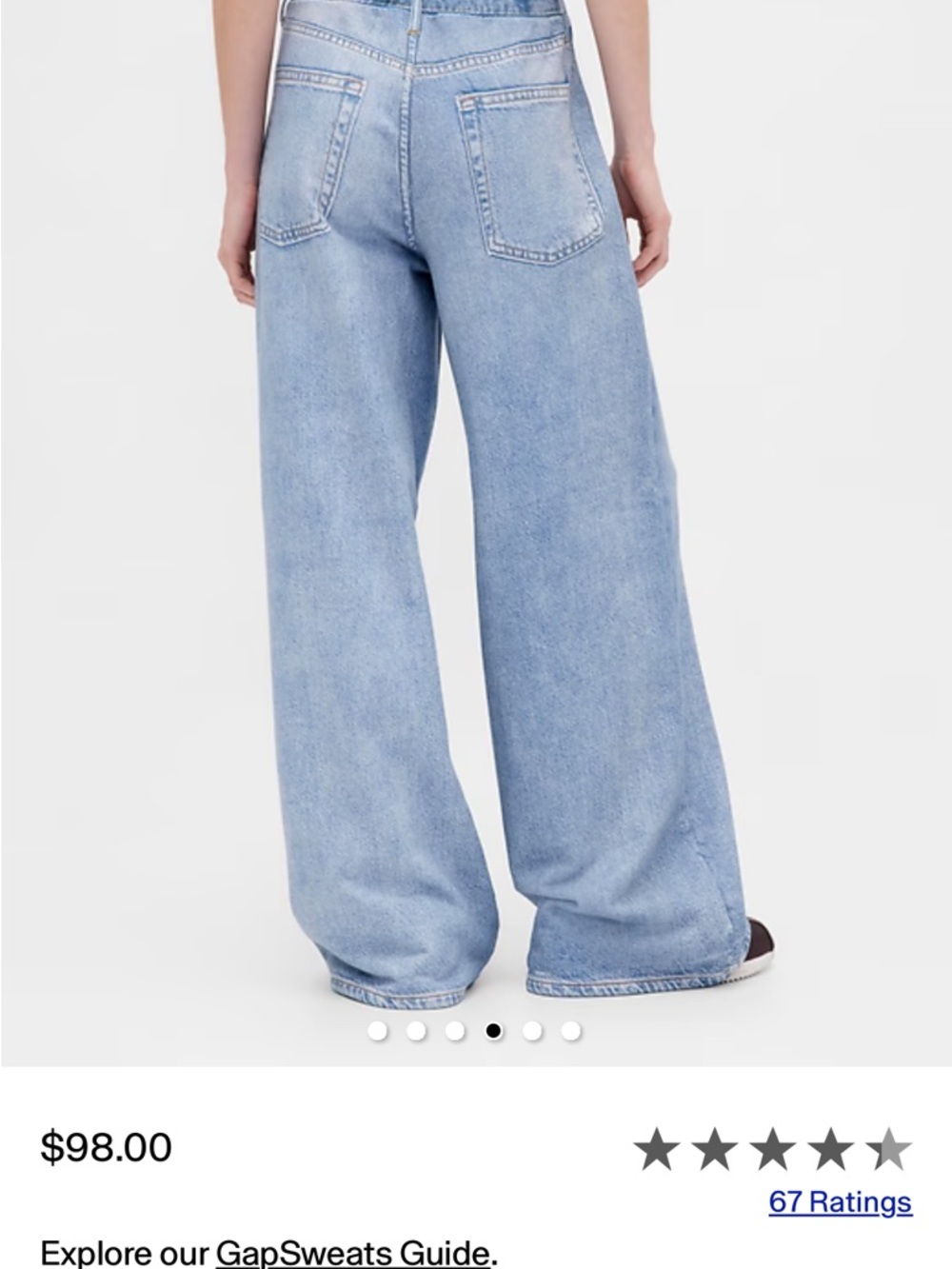 💛 GAP Light Blue Wide-Leg Jean Sweatpants - Picture 3 of 10